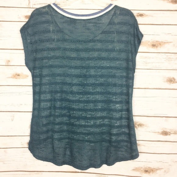 Miss Me Sheer Studded Cap Sleeve Top Size Small - Picture 6 of 8